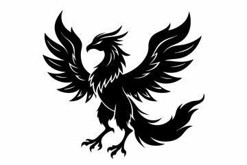 phoenix bird line art silhouette vector illustration