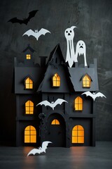 halloween house with bats