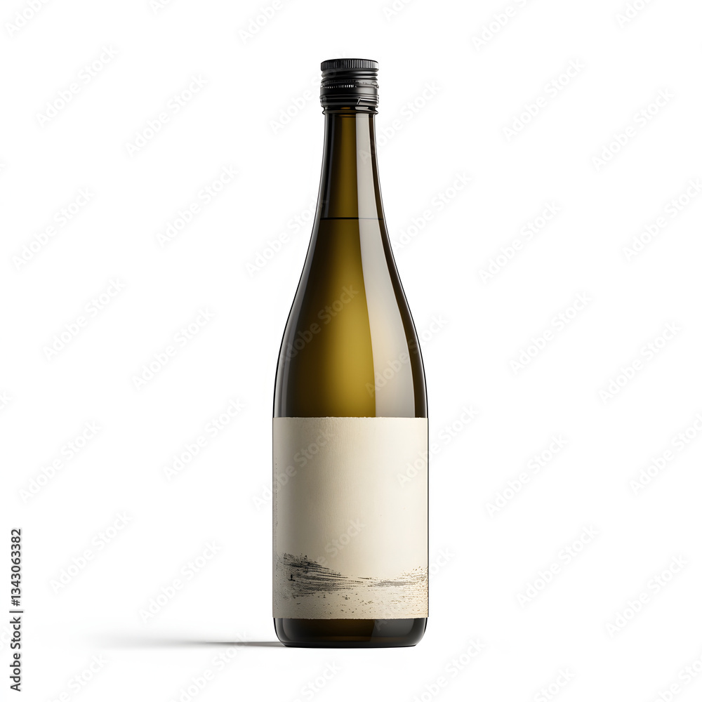 Poster a sleek bottle of premium japanese sake. the label features elegant and minimalist design. elegant d