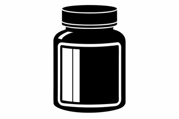 pills bottle line art silhouette vector illustration