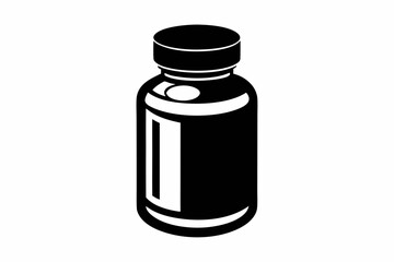 pills bottle line art silhouette vector illustration