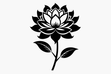 plant blossom flower line art silhouette vector illustration