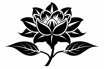 plant blossom flower line art silhouette vector illustration