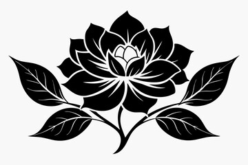 plant blossom flower line art silhouette vector illustration