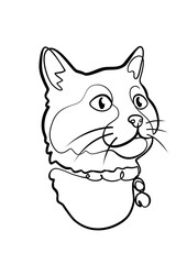 Cat One Line Art – Minimalist Continuous Line Drawing for Pet Logo, Tattoo, and Vector Illustration