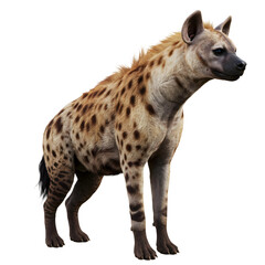 Hyena with Distinctive Spots on Its Fur Isolated on Transparent Background 