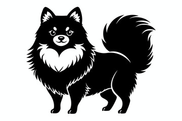 Obraz premium pomeranian line art silhouette vector illustration