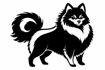 pomeranian line art silhouette vector illustration