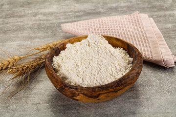 Wheat flour for cooking in the bowl