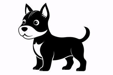 puppy line art silhouette vector illustration