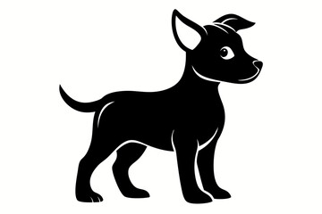 puppy line art silhouette vector illustration