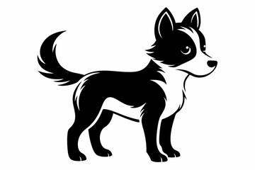 puppy line art silhouette vector illustration