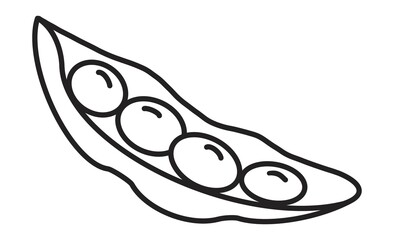 シンプルな枝豆の線画アイコン