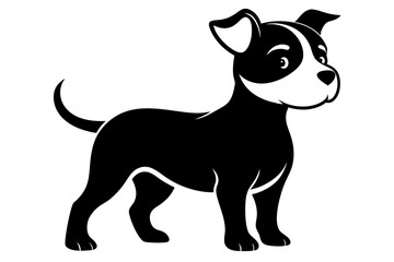 puppy line art silhouette vector illustration