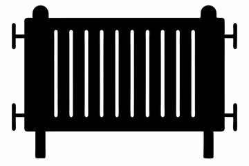 radiator line art silhouette vector illustration
