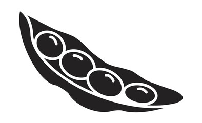 シンプルな枝豆の線画アイコン