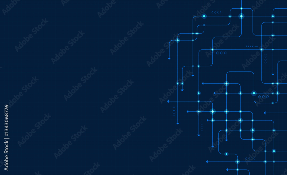 Poster circuit connect lines. network technology and connection concept. decentralized network nodes connec