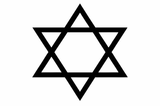 black star of david on white clip art preview
