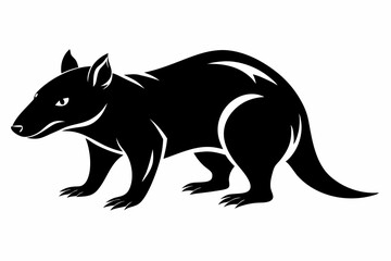tasmanian line art silhouette vector illustration