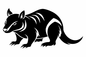tasmanian line art silhouette vector illustration