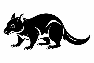 Obraz premium tasmanian line art silhouette vector illustration