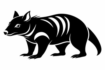 tasmanian line art silhouette vector illustration