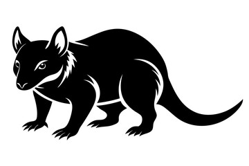 tasmanian line art silhouette vector illustration