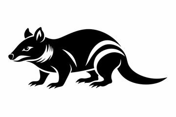 tasmanian line art silhouette vector illustration