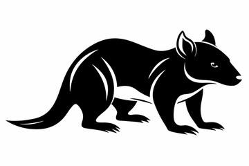 tasmanian line art silhouette vector illustration