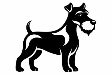 terrier line art silhouette vector illustration