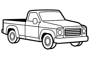 truck line art silhouette vector illustration