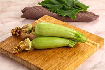 Green young small baby zucchini