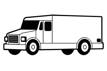 truck line art silhouette vector illustration