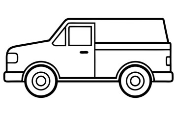 truck line art silhouette vector illustration