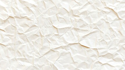 Obraz premium Crinkled paper texture. Crumpled, light-beige surface background. Abstract material close-up shot
