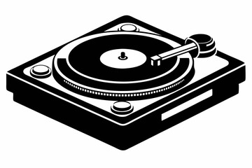 turntable line art silhouette vector illustration