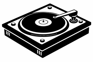 turntable line art silhouette vector illustration