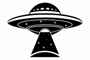 ufo line art silhouette vector illustration