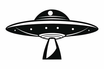 ufo line art silhouette vector illustration