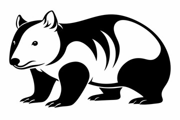 wombat line art silhouette vector illustration