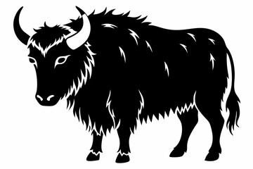 yak line art silhouette vector illustration