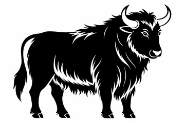 yak line art silhouette vector illustration