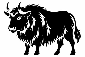 yak line art silhouette vector illustration