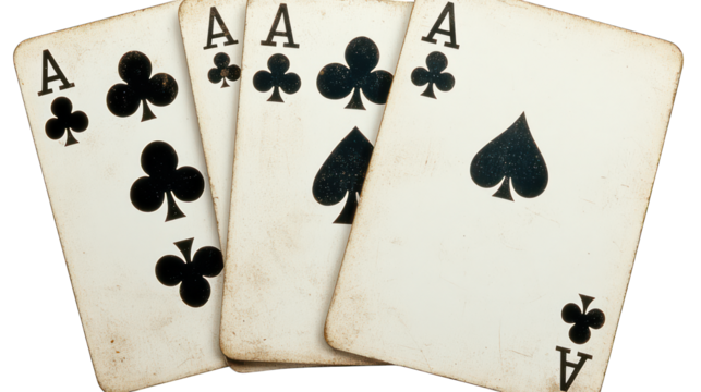 Playing cards, ace of club with transparent background with transparent PNG, series | Transparent PNG --ar 16:9
