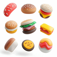 3D Food Icons – Tasty and Colorful Graphics