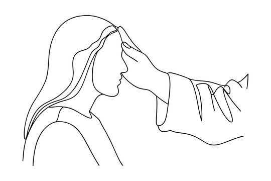 Spiritual Healing Hand Blessing Woman, Divine Grace, Gentle Touch