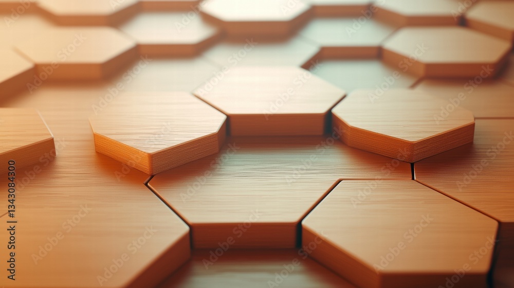 Poster innovative hexagon shape network of interconnected hexagon shapes forming a global grid, representin