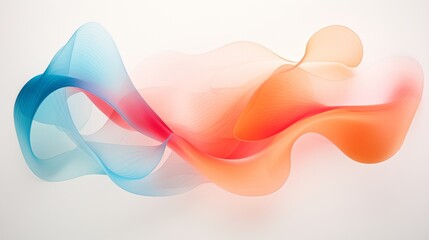 Colorful Abstract Graphics Floating in a Minimalist with White Background a?