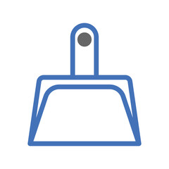 Blue Contour of the Dustpan Symbolized Cleaning