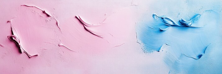 Gender Reveal: A creative composition revealing the excitement of an upcoming birth through a painted artwork in hues of pink and blue.